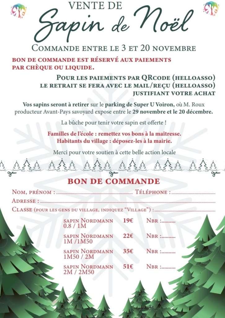 VENTE SAPIN DE NOEL 2025-2